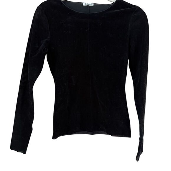 Elegant Black Long Sleeve Fitted Blouse - Picture 2 of 9
